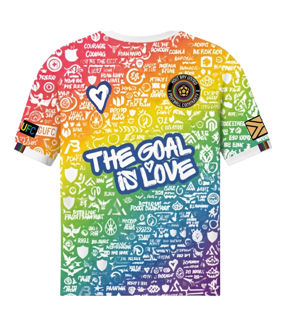 The HBUFC The Goal is Love kit, showing how the shirt could look once every square is claimed